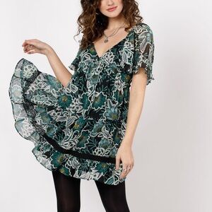 NWT band of the free MAISIE EMERALD FLORAL
MINI DRESS spring and summer